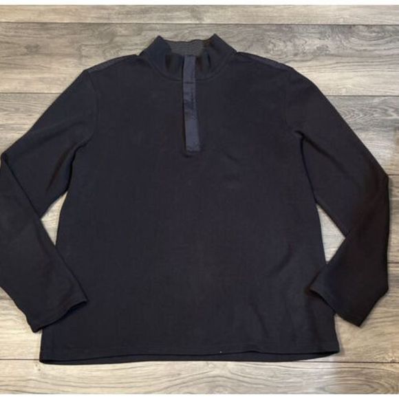 Hugo Boss Men Half Zip Pullover Sweater Sweatshirt Size Large L Black Label Navy - Picture 1 of 12